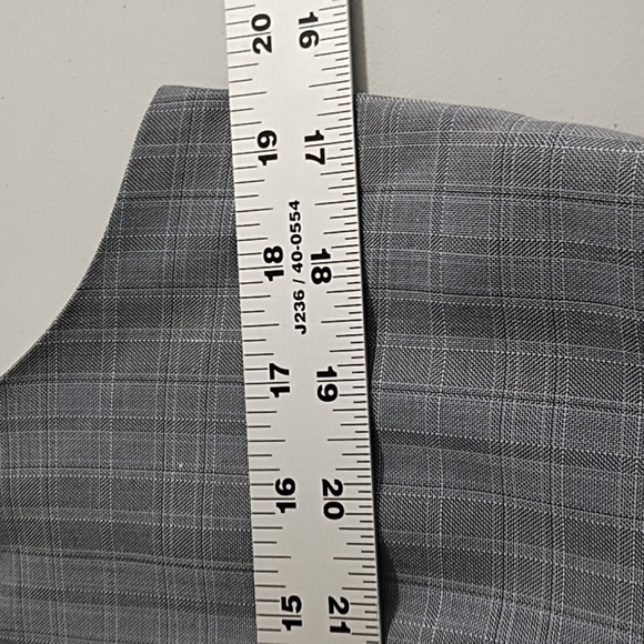 Roar Grey Plaid Satin Back Embroidered Vest Adjustable Back - Picture 8 of 12